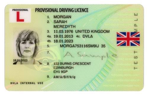 UK Provisional Driving Licence